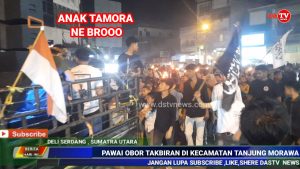 Pawai Obor Takbiran Ramaikan Kota Tanjung Morawa