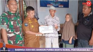 Babinsa Koramil 0204-19 Kawal Penyerahan BLT – DD 2024 Desa Bandar Kwala Kec.Bangun Purba