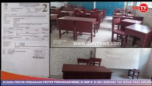 Proyek Disdik Pengadaan Mebel Di Tiga Sekolah SMP Negri Di Deli Serdang Diduga Tidak Sesuai Dengan Pagu Anggaran