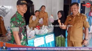 Babinsa Koramil 0204-01 Monitoring Pasar Murah Di Desa Sai Mencirim