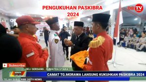 H.Ibnu Hajar S.Sos Kukuhkan Paskibra 2024 Kecamatan Tanjung Morawa