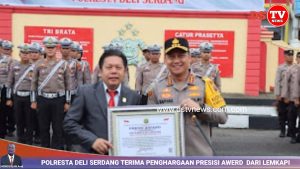 Polresta Deli Serdang Terima Penghargaan Presisi Award dari LEMKAPI