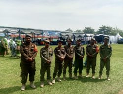 Personil satpol PP lakukan pengamanan acara pengajian majelis taklim asri di Tanjung Morawa