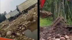 Akibat Aktivitas Tambang Galian C, Jalan di Desa Mekar Jaya Rusak Parah