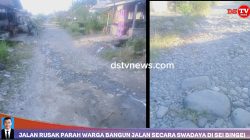 Miris, Warga Dusun Buah Raja Bangun Jalan Secara Swadaya Karena Jalan Rusak Tak Kunjung Diperbaiki