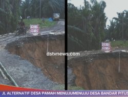 Jalan Alternatif Desa Pamah Tambunan Menuju ke Kesa Ujung Bandar Putus Total